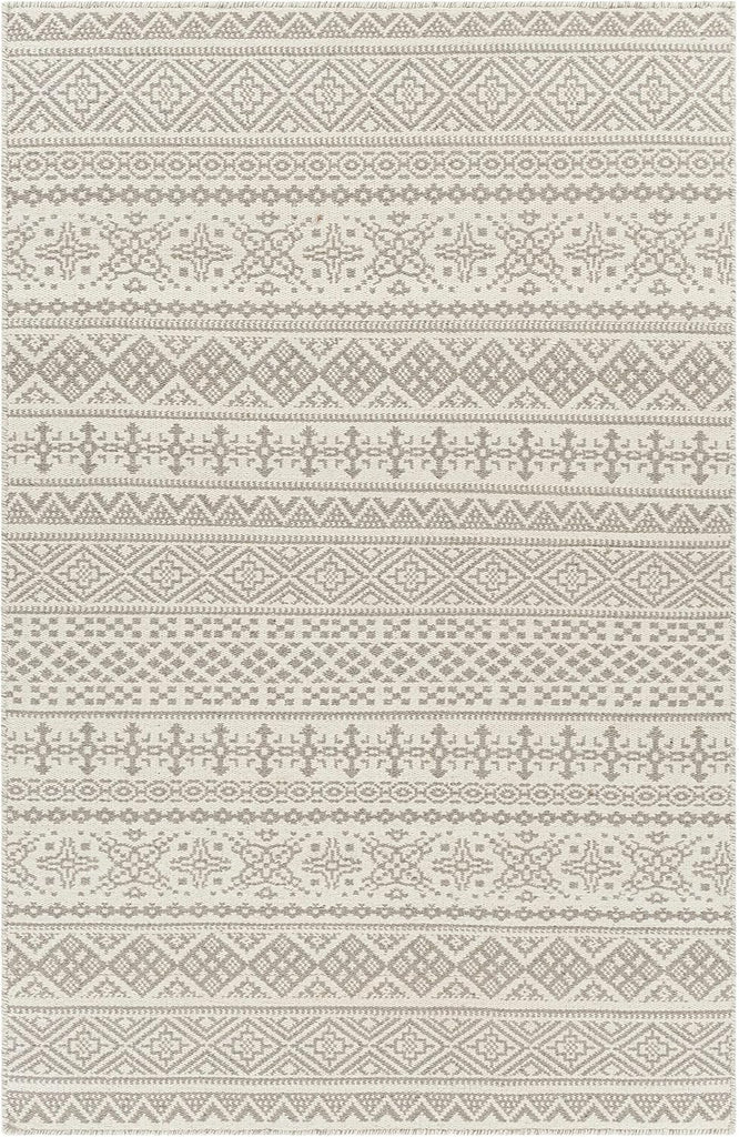 Orange Wool Hallway, Kitchen Runner Rug - Geometric Diamond Striped Border Medallion - Bohemian Transitional Tribal