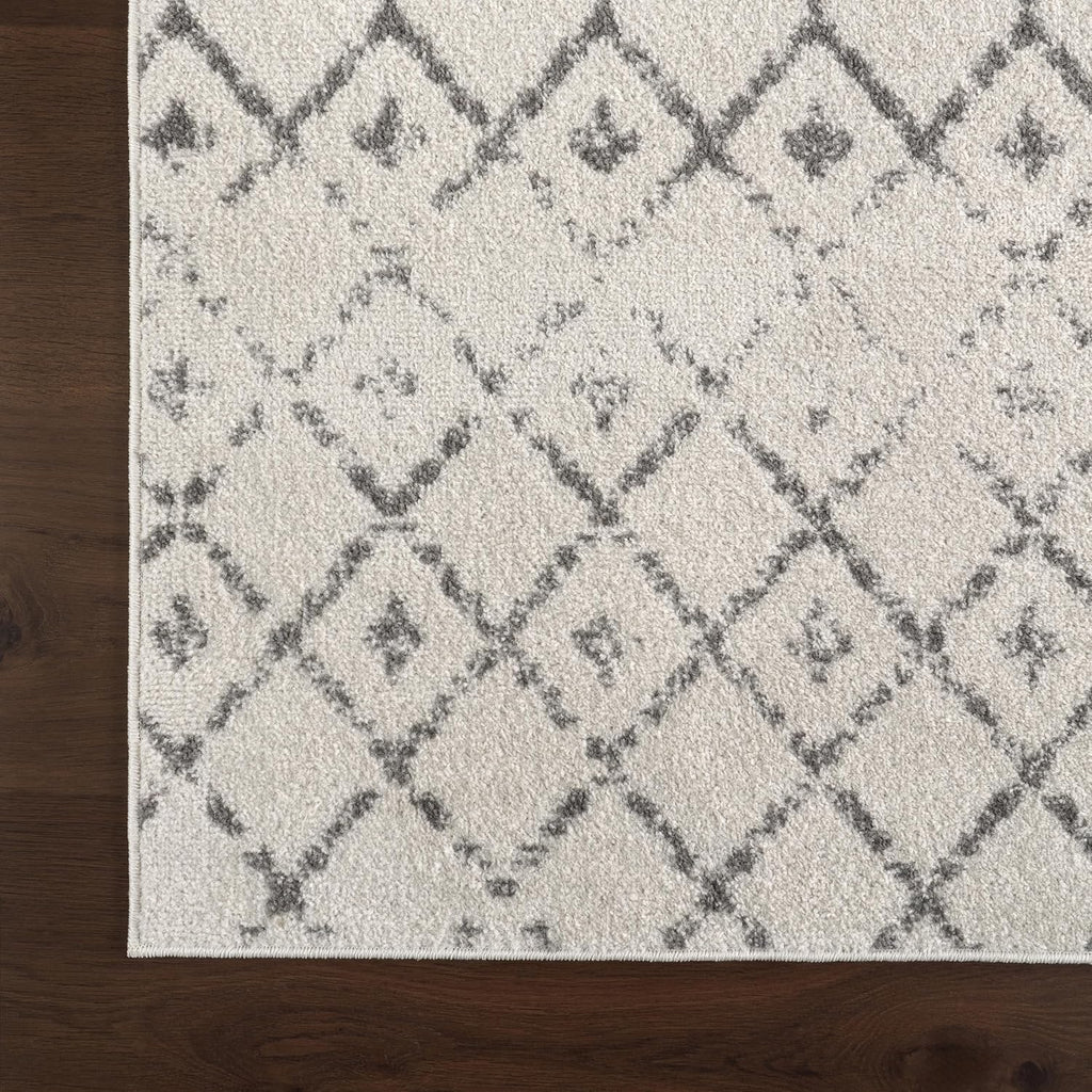 Blythe Grey Trellis Power Loomed Area Rug, 8' x 10'