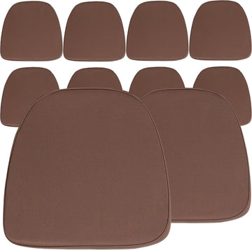 Brown Soft Fabric Chair Cushions for Chiavari & Ballroom Chairs, 10-Pack