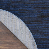 Home Nourison Essentials Midnight Blue 8' x Round Area Rug - Easy Clean, Non Shedding, Bed Room, Liv