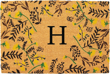AZ105082436H Floral Monogram Doormat, 24" x 36", Multicolor (Letter H)