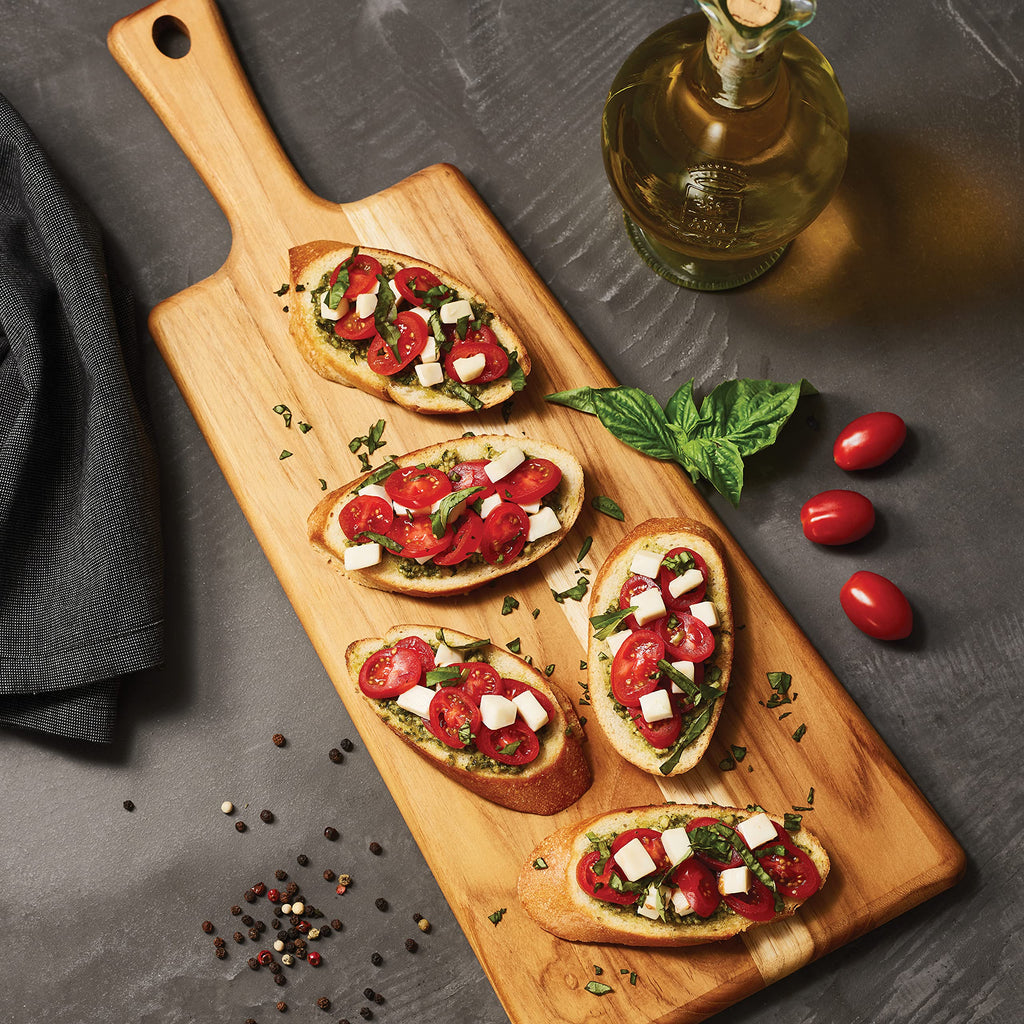 Serving Board 19 in x 7.5 in Teak Wood Rectangle with Handle, 81000/024DS