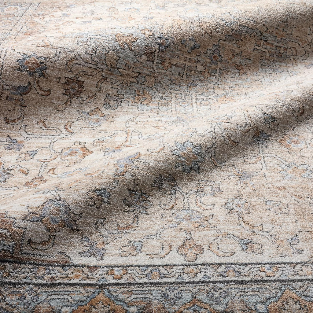 Heir LAR01 Medallion Tan and Blue Area Rug