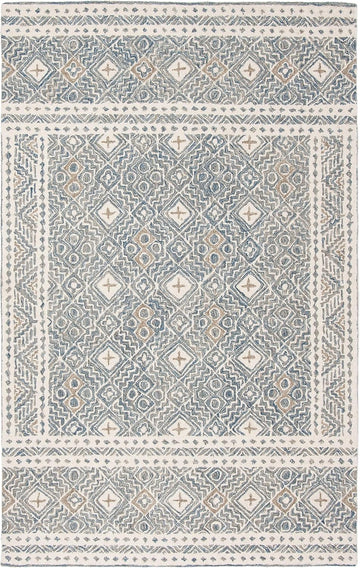 Micro-Loop Collection Area Rug - 10' x 14', Grey & Ivory, Rustic Boho Design, Handmade Wool, Ideal for The Living