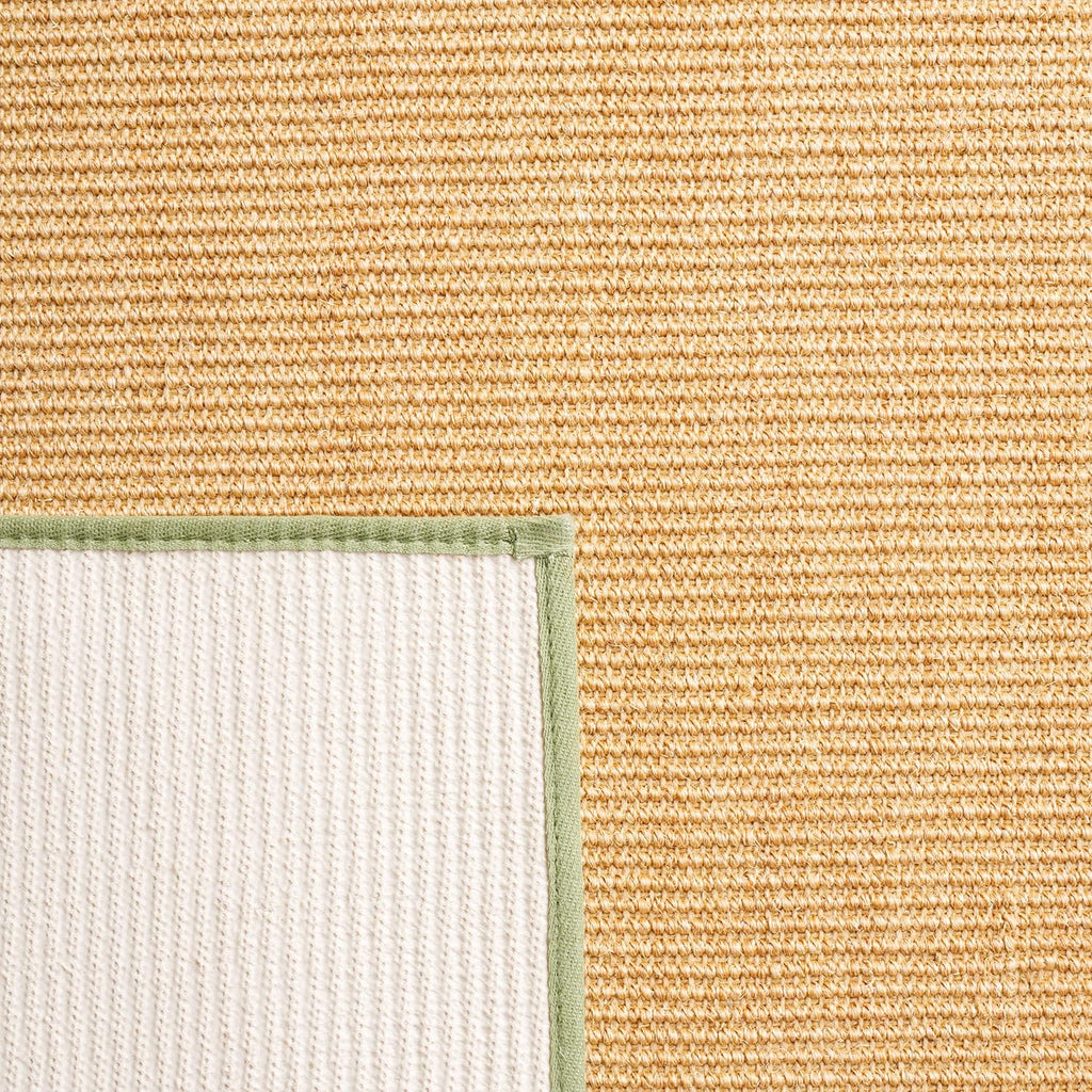 X Area Rug Collection - 6' x 9', Natural & Green, Sisal & Jute, Farmhouse Style, Ideal , Dining Space (MSR9501E)