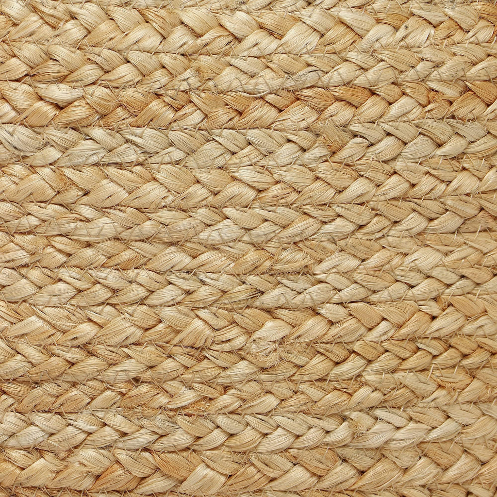 Jute Circular Low Pouf - Pouffe Foot Stool - Natural, Set of 2