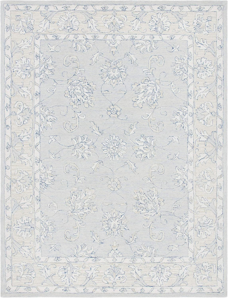 Micro-Loop 10' x 14' BlueBeige Handmade Premium Wool Dining Area Rug