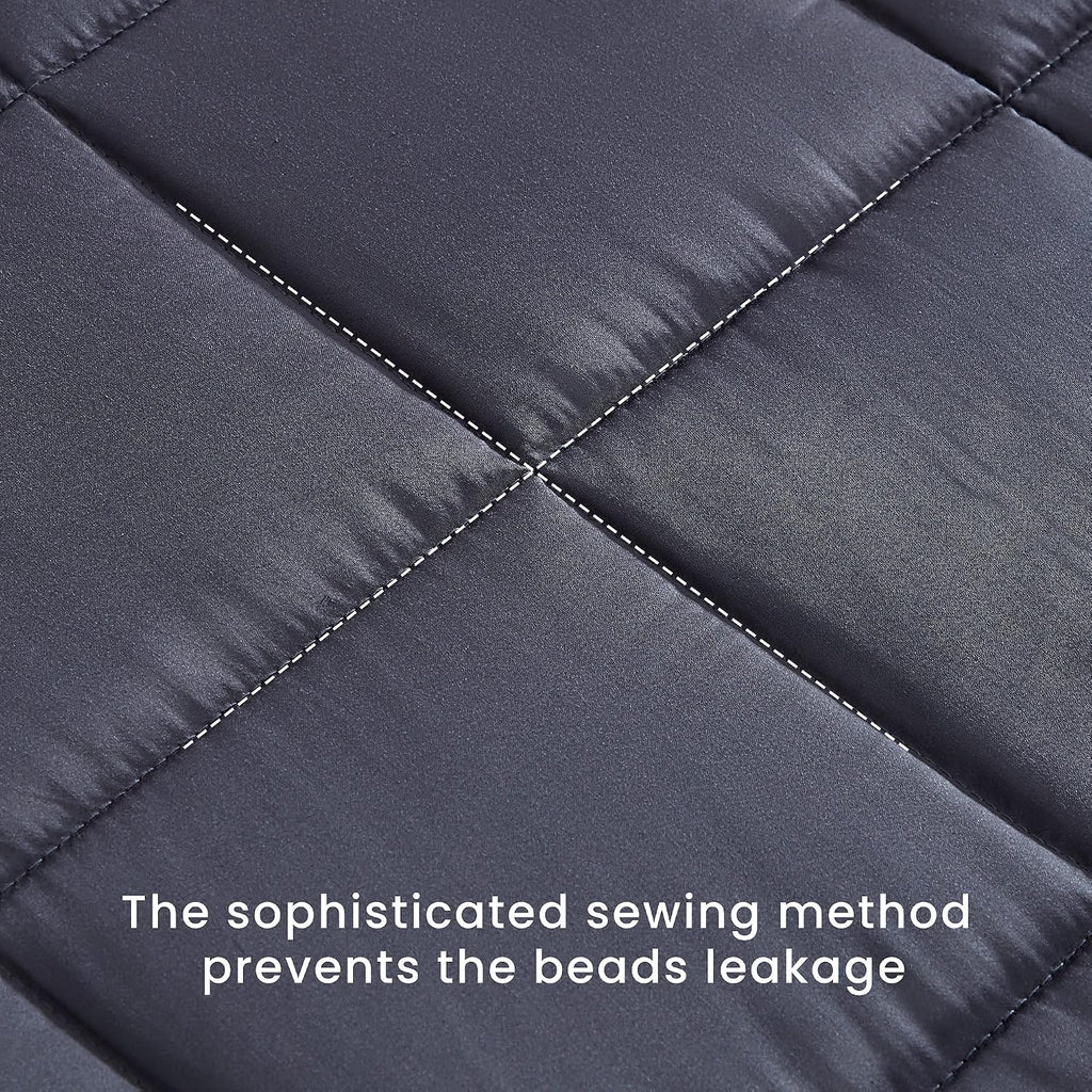 Reversible Cooling Weighted Blanket 20 lbs Queen 60x80 inches Pressue Relief Blanket for Adults with Premium Glass