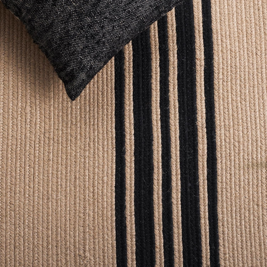 Braided Oval Rug 5x8, Jute Textured Brown & Black BRA804Z