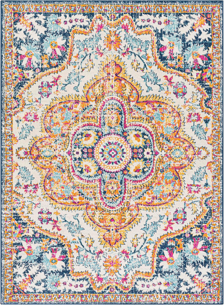 Nyburg Vintage Medallion Area Rug,Burnt Orange/Medium Gray