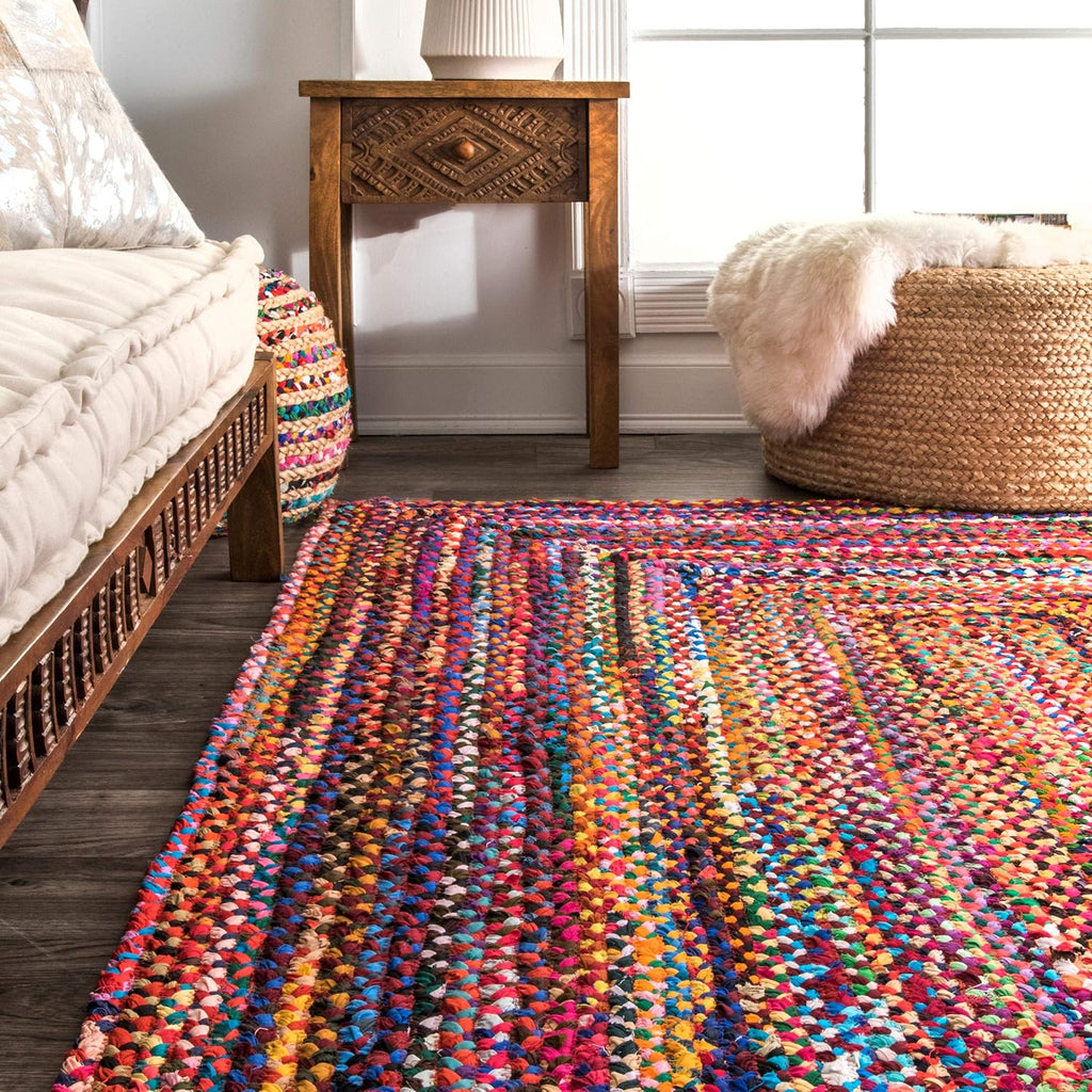 Tammara Bohemian Hand Braided Accent Rug, 3' x 5' Oval, Multi