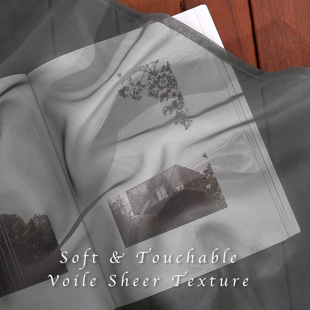 Sheer Curtains 120" Extra Long Voile Texture, Grommet Top Soft Voile Texture Window Draperies Lightweight & Airy