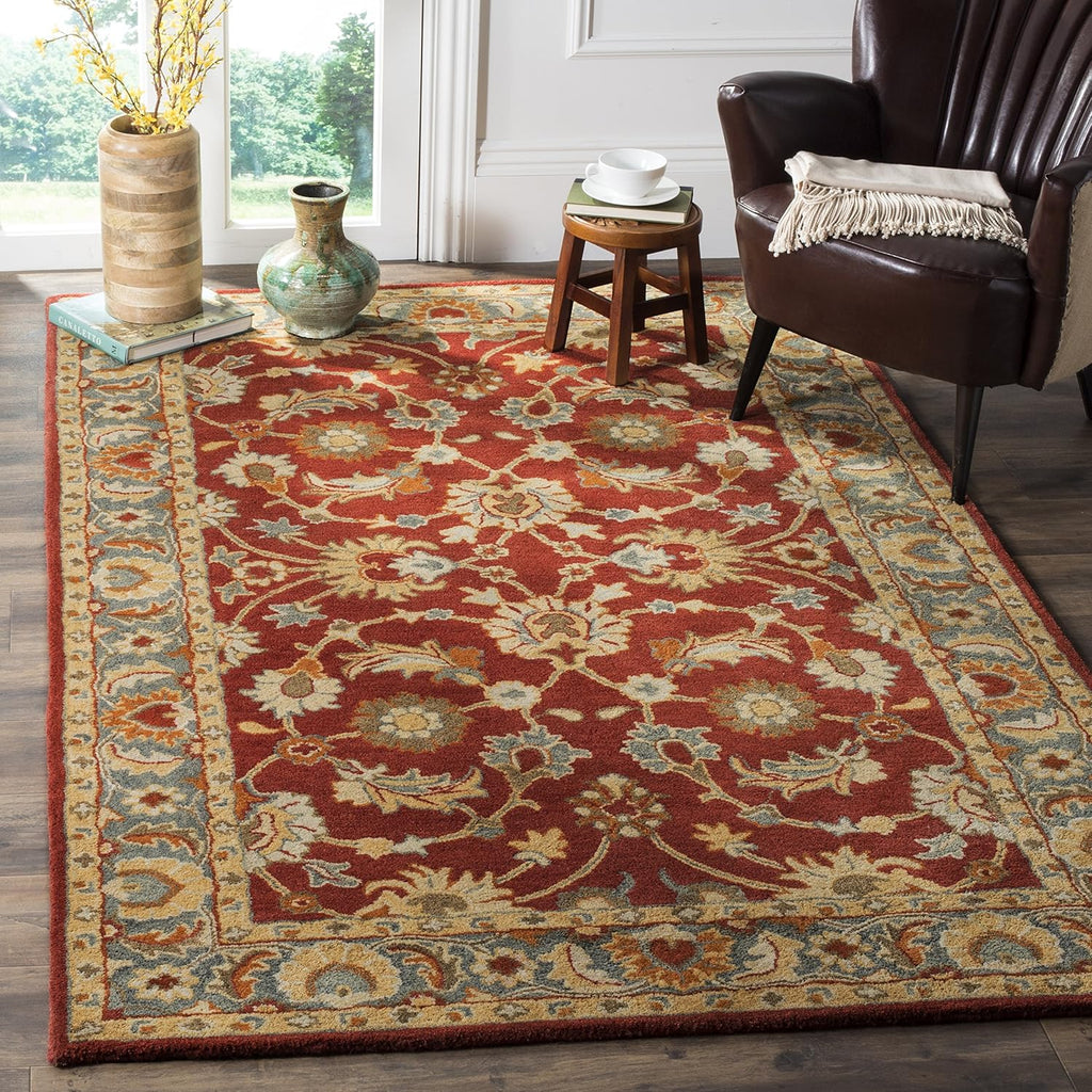 Heritage Area Rug - 9' x 12', Red & Blue, Handmade Traditional Oriental Wool