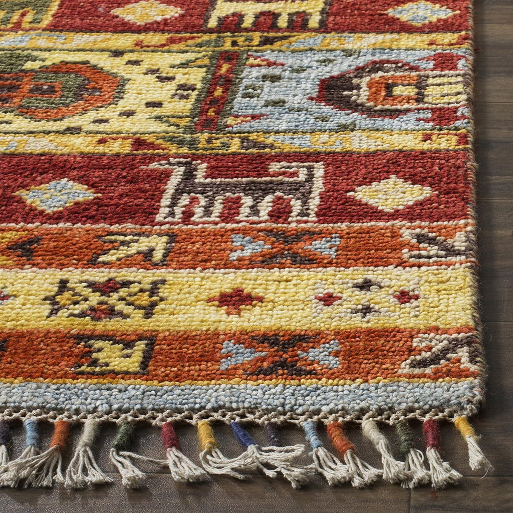 Nomad Area Rug - 9' x 12', Multi, Hand-Knotted Moroccan Boho Tribal Fringe Wool & Viscose