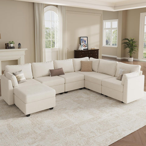 Modular Sectional Sofa Couches, Large Convertible Modular Couches with Storage