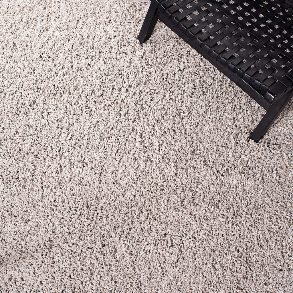 Venus Shag Collection Area Rug - 5'3" Square, Taupe, Solid Design, Non-Shedding & Easy Care, 1.8-inch Thick Ideal for