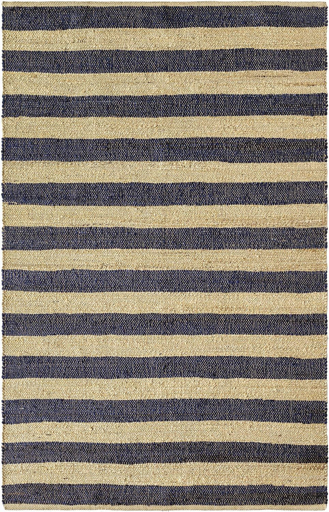 Pisani Jute Living Room, Bedroom Area Rug - Striped - Traditional Transitional Coastal Farmhouse Modern - Black