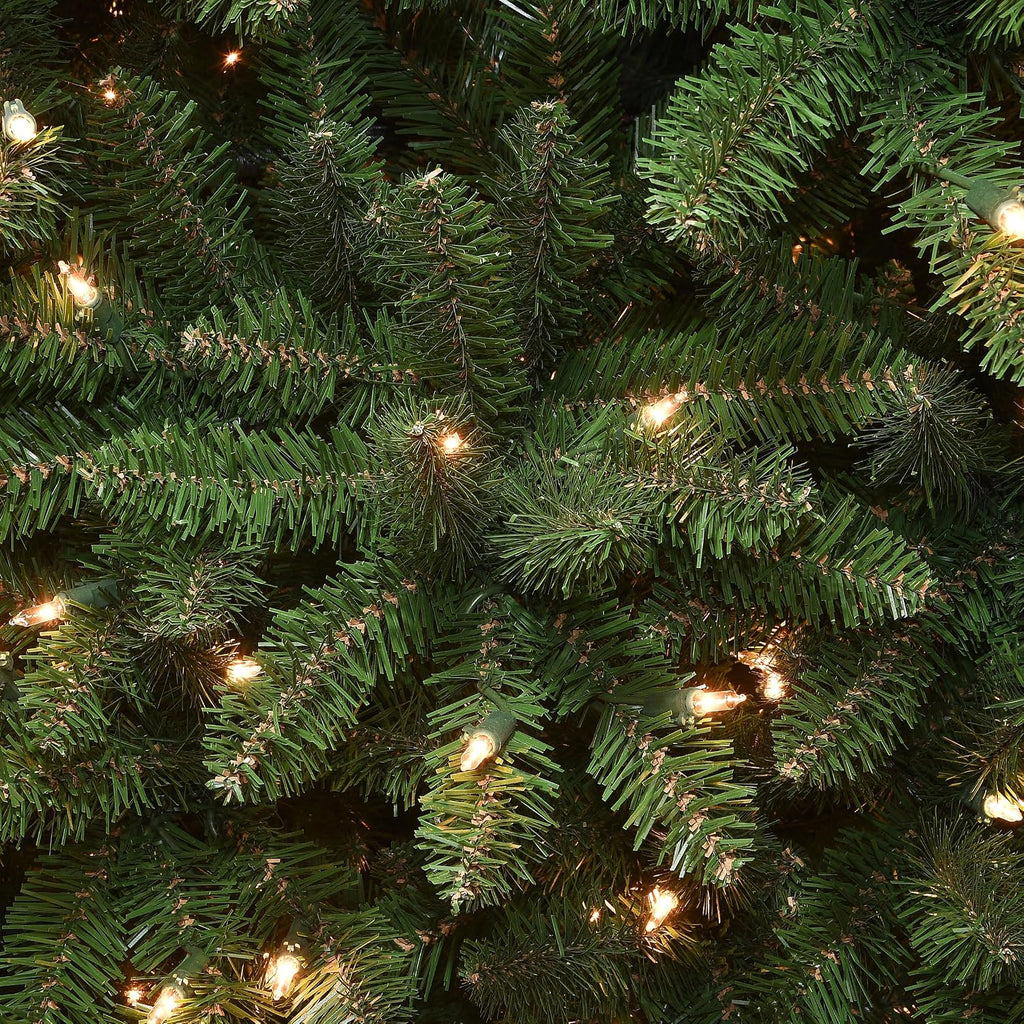 Tree Company 7ft Pre-Lit Kingswood Fir Slim Christmas Tree | 300 Clear Lights, 892 Tips, Includes Stand, Artificial