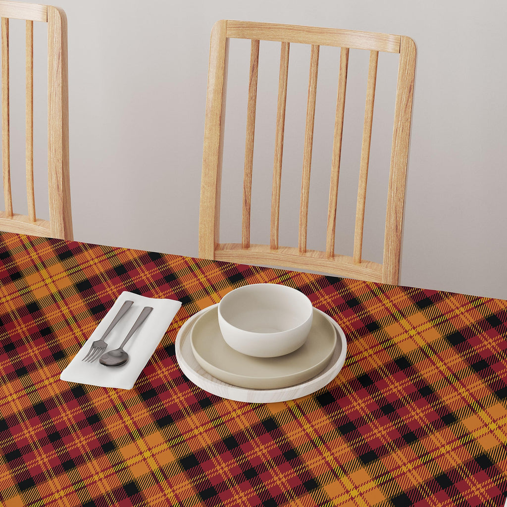 Fall Harvest Tablecloth | Plaid Round Tablecloth | 60" Round | Machine Washable and Stain-Resistant for Easy Care