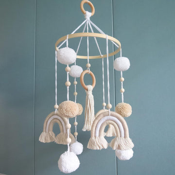 Neutral Boho Rainbow Baby Mobile for Crib Mobile Nursery DéCor