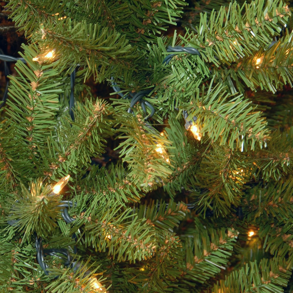 Tree Company 7ft Pre-Lit Kingswood Fir Slim Christmas Tree | 300 Clear Lights, 892 Tips, Includes Stand, Artificial