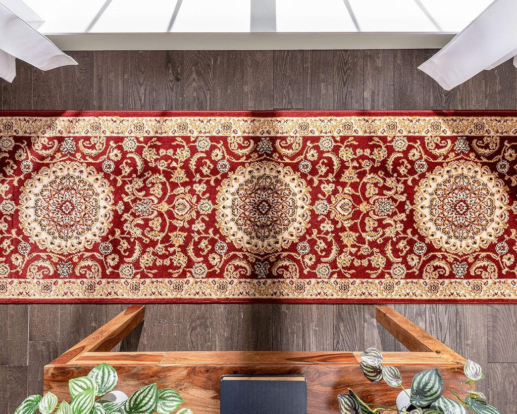 Delos Red Traditional Oriental Medallion Floral Runner Rug (2'7" x 9'10")