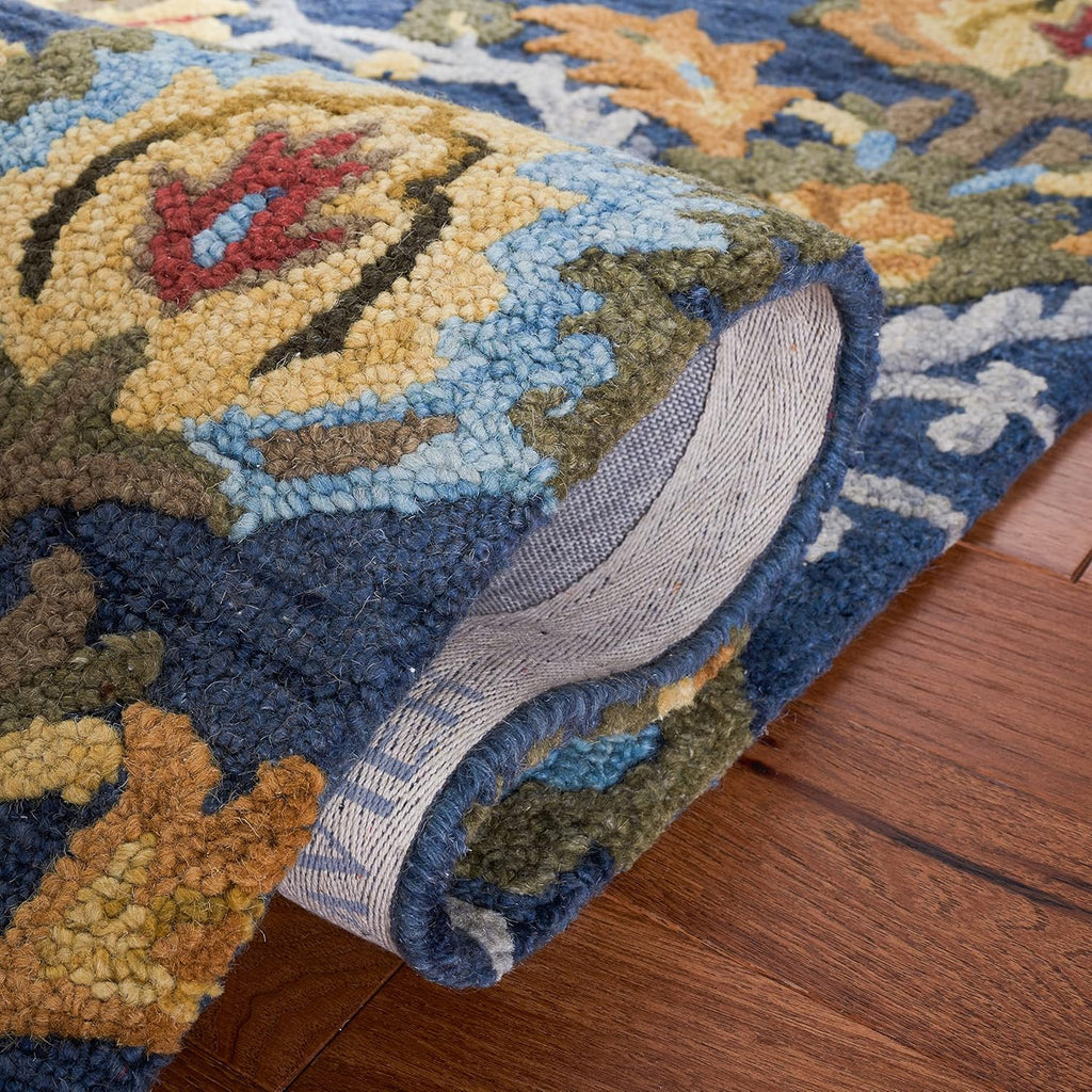 Blossom 12' x 15' Navy/Multi Handmade Premium Wool Dining Area Rug