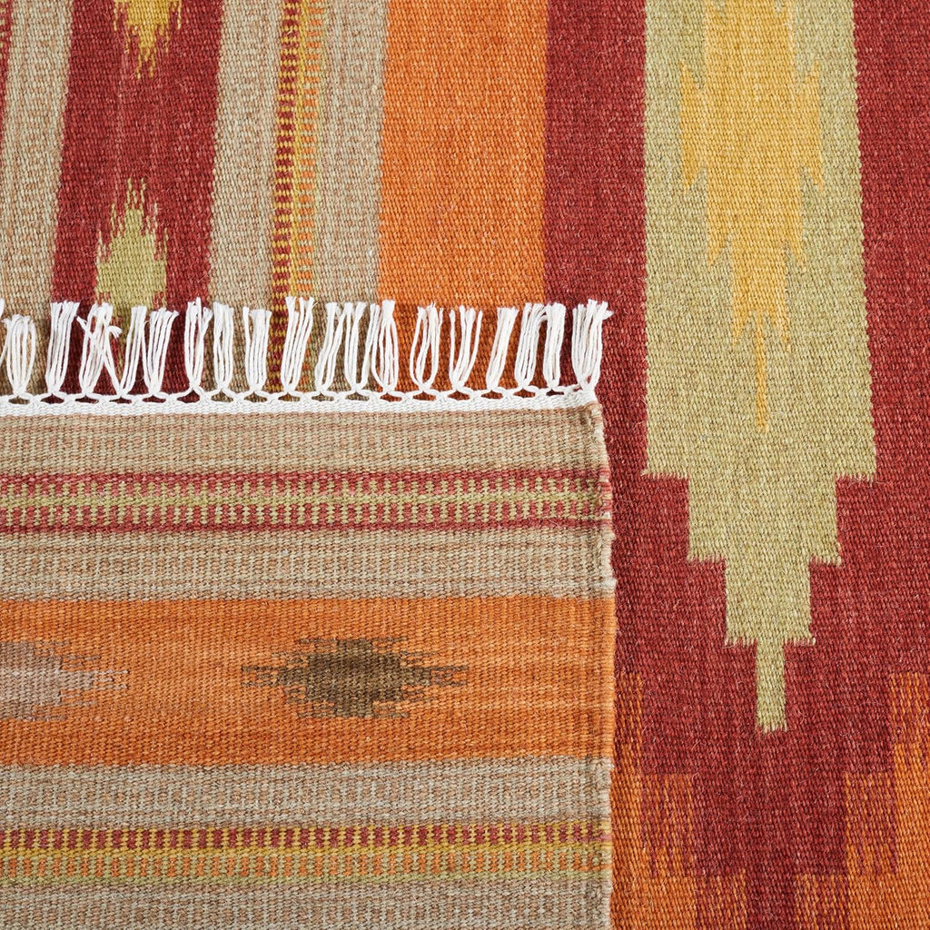 Kilim Collection Accent Rug, Brown & Multi, Handmade Southwestern Tribal Wool, Ideal for High Traffic Areas