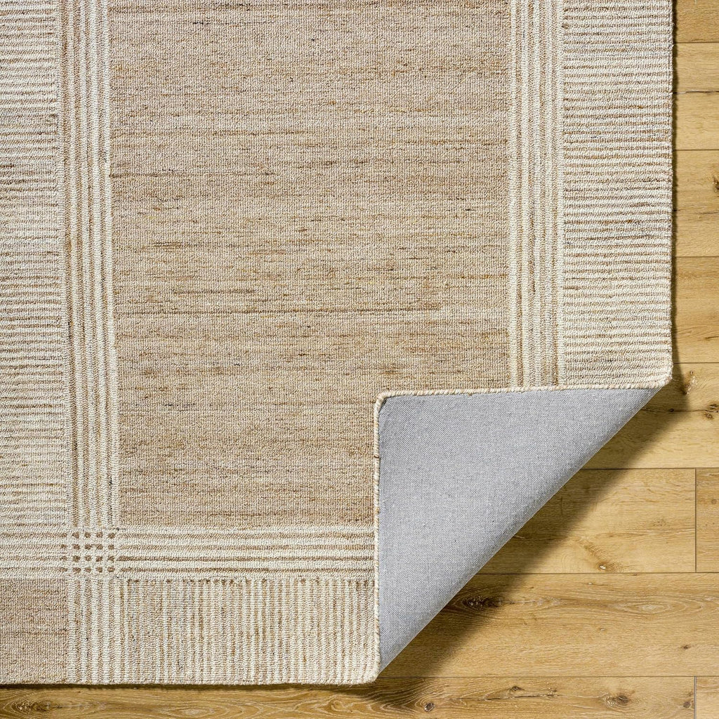Vlora Wool Living Room, Bedroom Area Rug - Border Striped Plain - Traditional Transitional Modern Minimalist