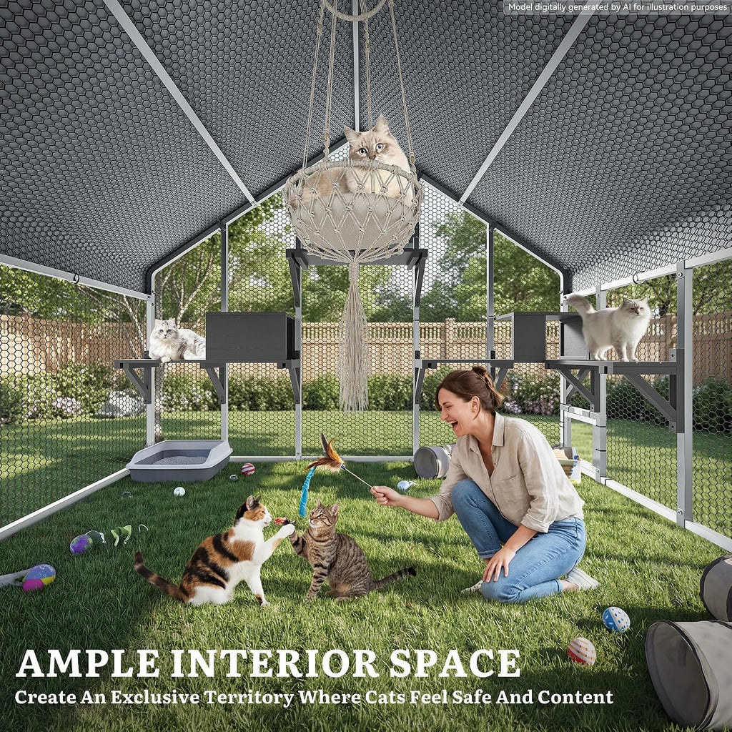 94 Inch Catio Outdoor Cat Enclosure