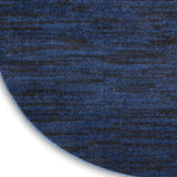 Home Nourison Essentials Midnight Blue 8' x Round Area Rug - Easy Clean, Non Shedding, Bed Room, Liv
