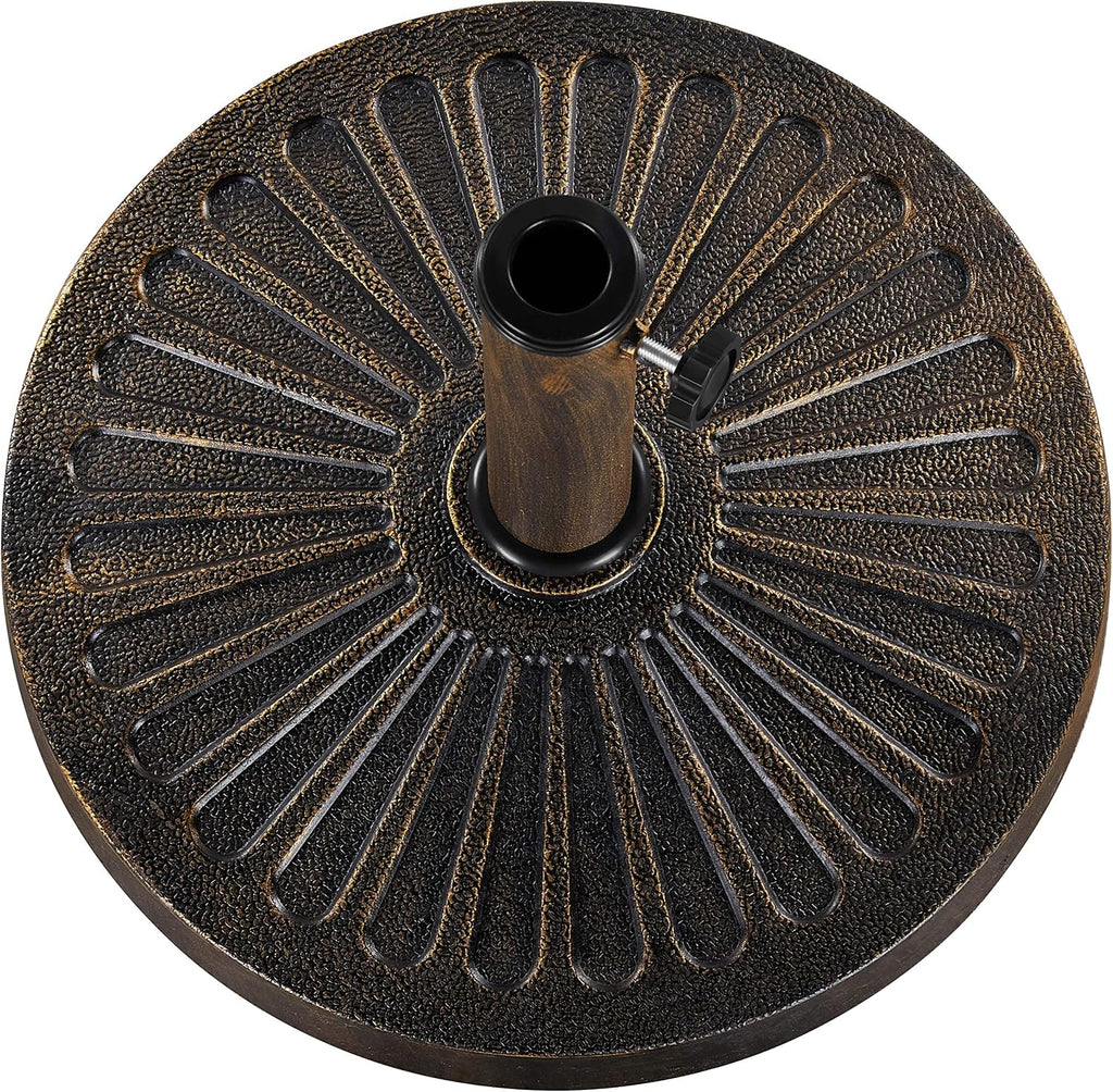 18'' 30lbs Umbrella Base Outdoor Living Round Antiqued Umbrella Stand Heavy Duty Market Patio Umbrella Base