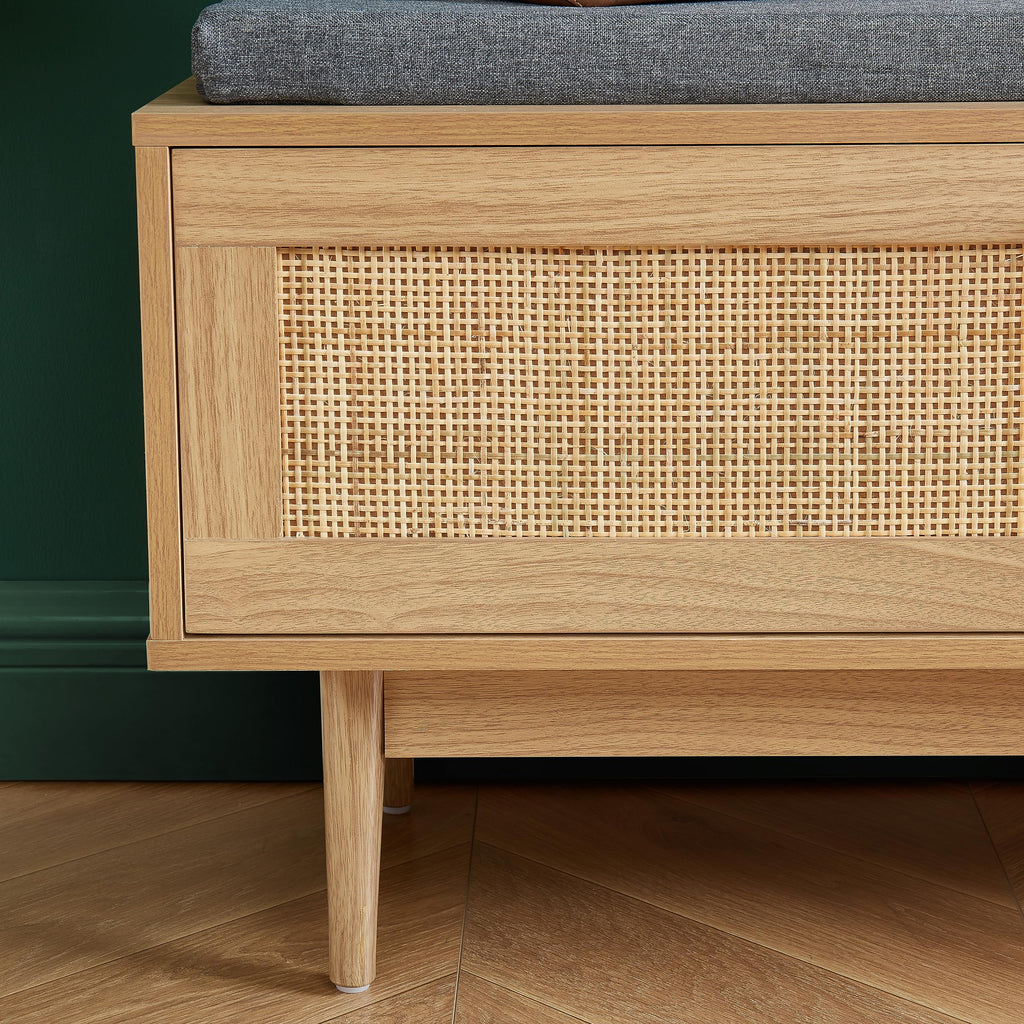Amana Caning Rattan Shoe Bench 100 cm