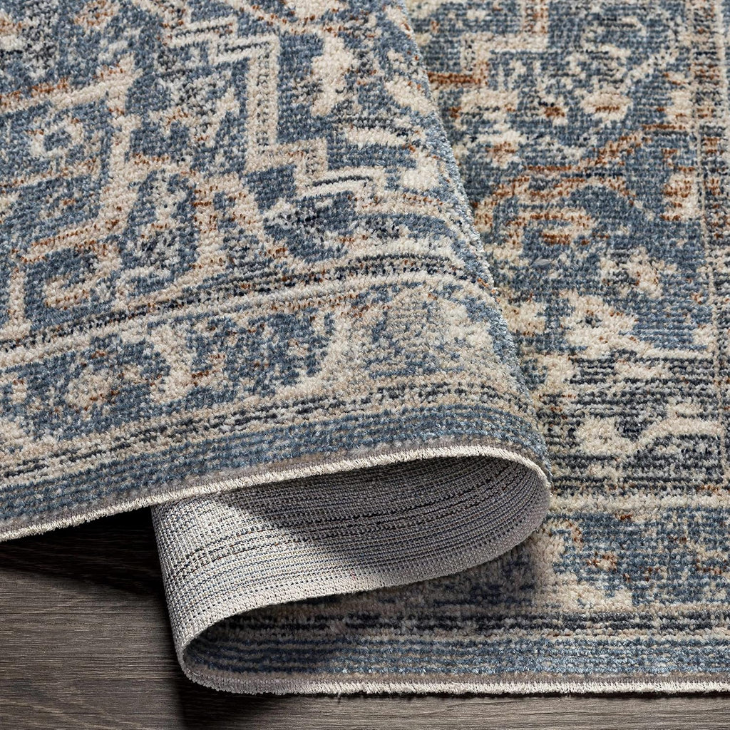 Warminister Hallway, Kitchen Runner Rug - Medallion Floral Border Distressed Faded - Traditional Oriental