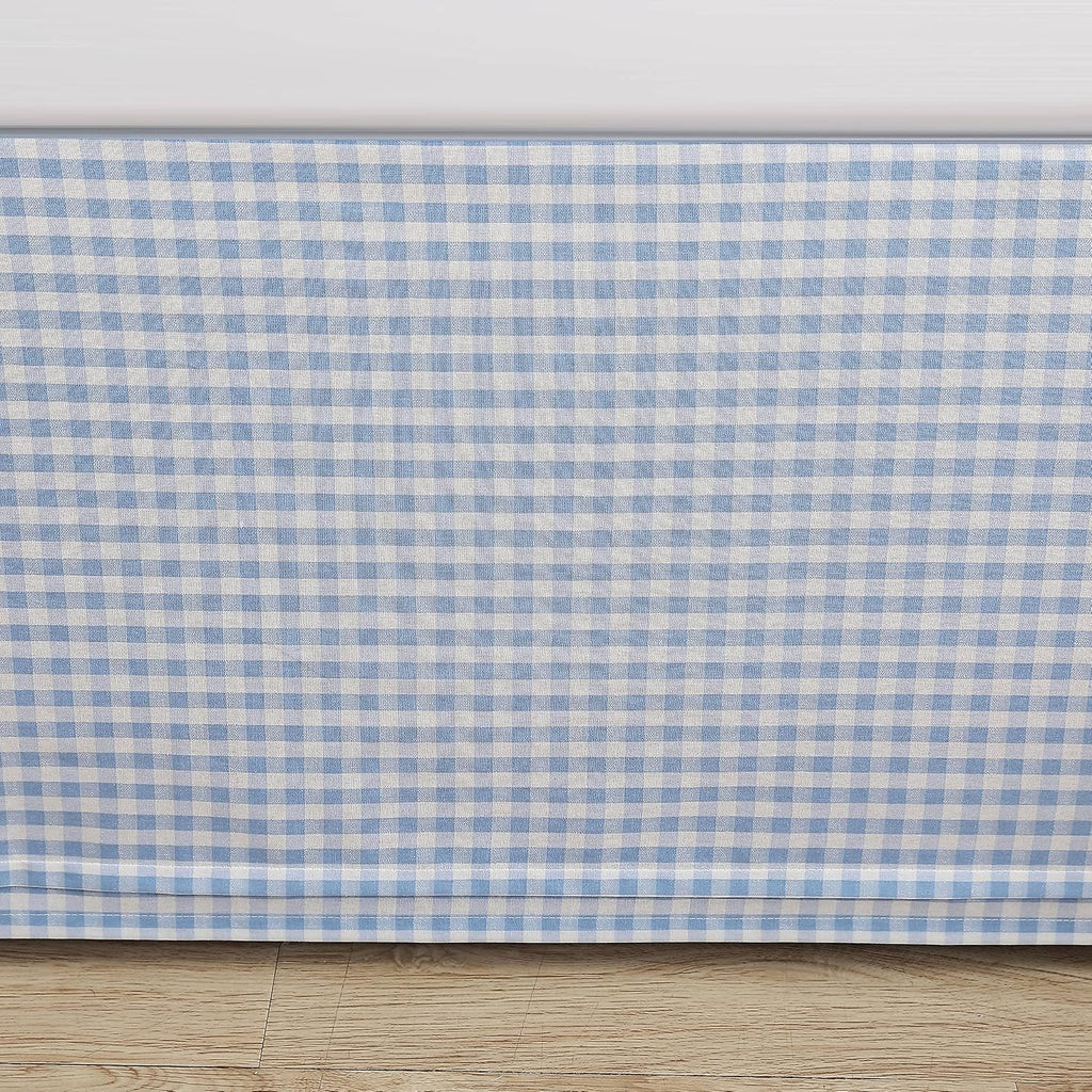 Home - Cotton Ruffled Bedskirt, Lightweight & Classic Style (Hedy Blue, Queen)