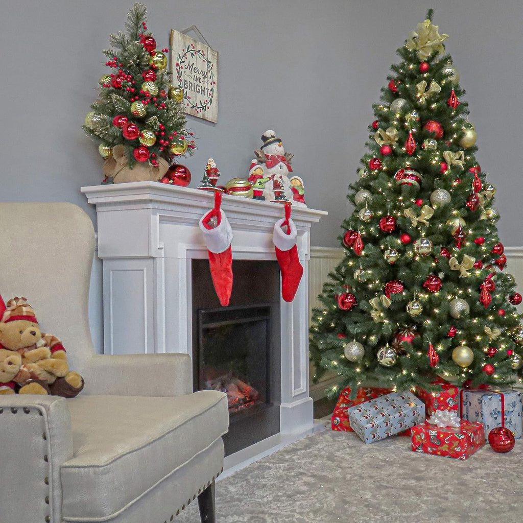 Tree Company 7.5ft Unlit North Valley Spruce Christmas Tree | 1,346 Tips, Includes Stand, Artificial, Green