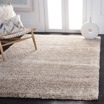 Area Rug - Hudson Shag Collection - Large - Ivory & Beige, Non-Shedding & Easy Cleaning, Ultra Plush Thick Pile
