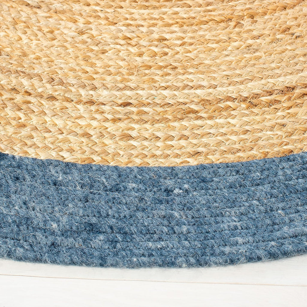Braided Oval Rug, Wool Navy & Brown BRD910N