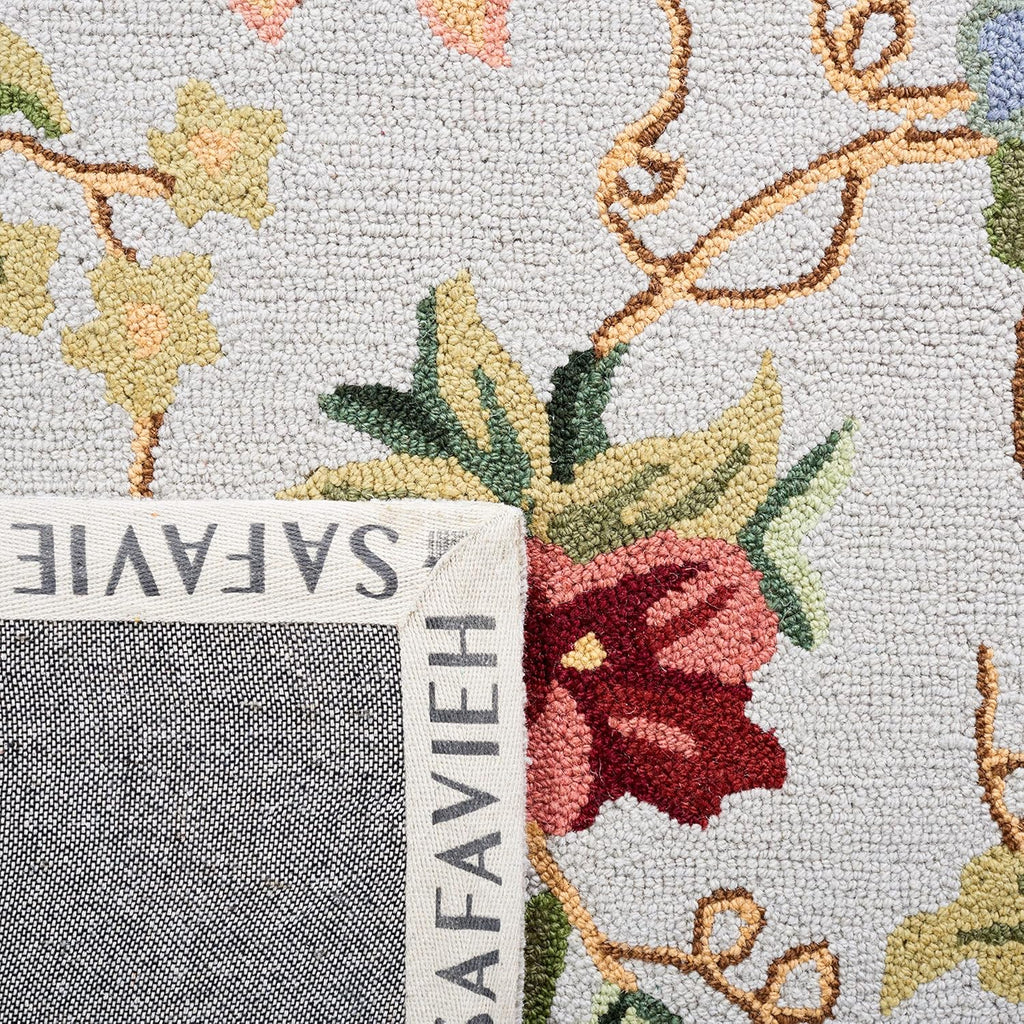 Chelsea Area Rug - 10' x 14', Grey, Handmade Wool, French Country Floral Design