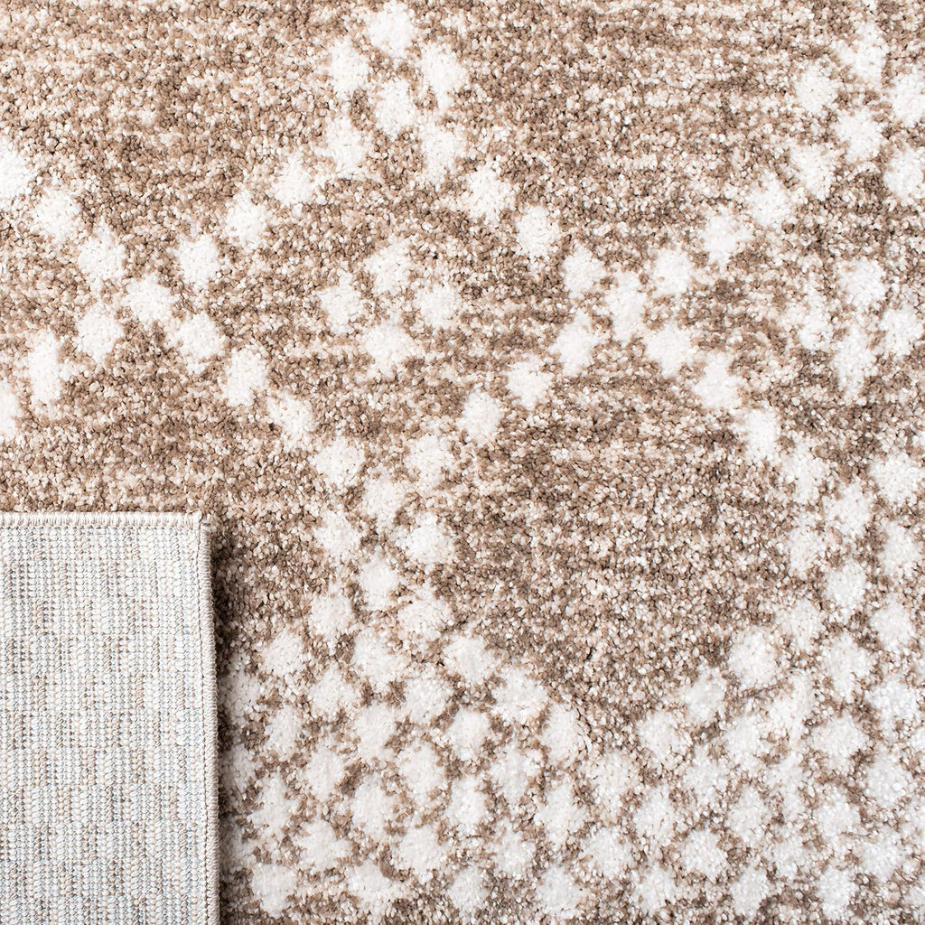 Tunisia Collection Runner Rug - 2' x 8', Tan & Ivory, Moroccan Tribal Design, Non-Shedding & Easy Care, Ideal for