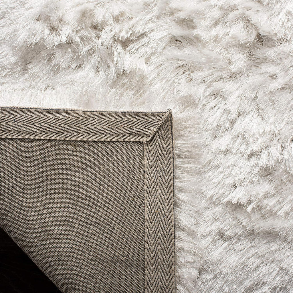Ocean Shag Collection Runner Rug - 2'3" x 6', Ivory, Handmade Solid, 2.4-inch Thick Ideal for High Traffic Areas