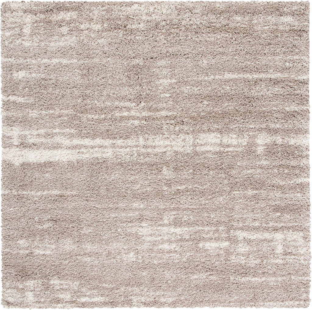 Hudson Shag Square Rug 7', Plush Ivory & Beige SGH204A
