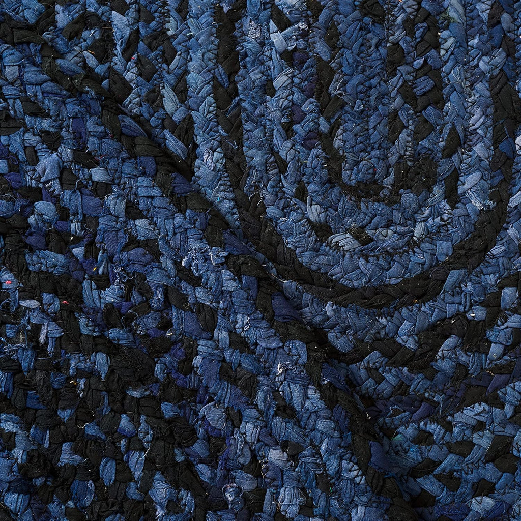 Braided Oval Rug 6x8, Navy & Black BRD452N