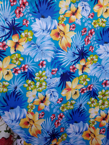 Hawaiian Floral, 58"/60" Inches Wide - Sold By The Yard {Fi} (1 yd, Mix Colors)