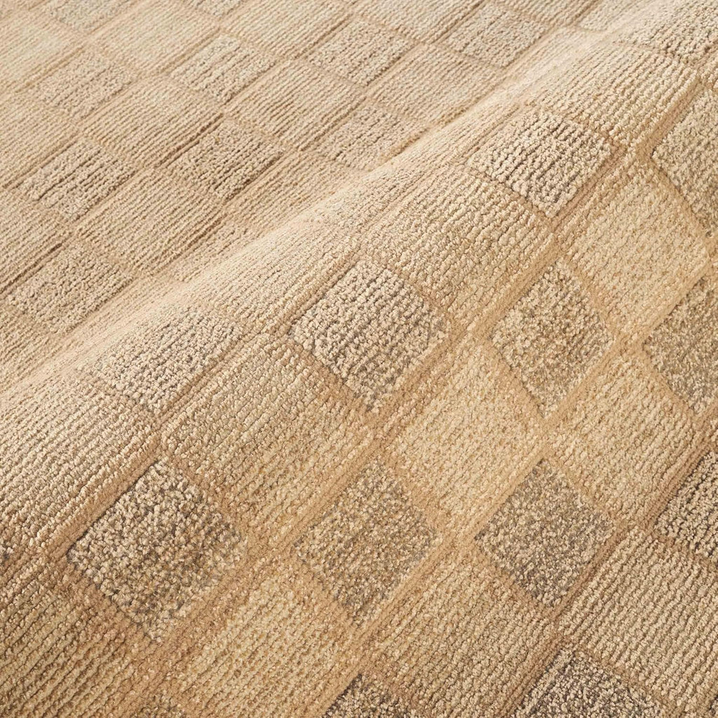 Evelyn Collection Brown Area Rug - - Modern Checkered Pattern, Non-Shedding - Easy to Clean, Durable s
