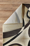 GLORY RUGS Modern Area Rug 5x7 Beige Swirls Carpet Bedroom Living Room Contemporary Dining Accent Sevilla Collection