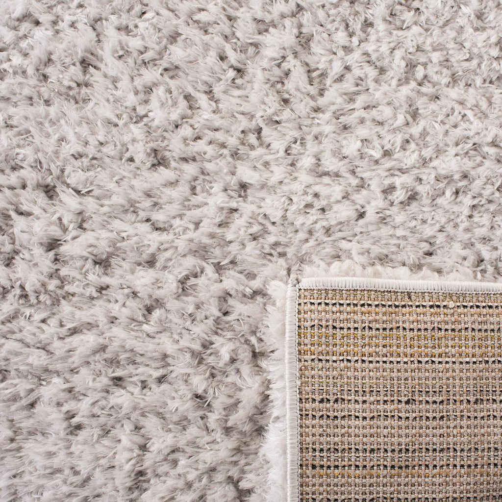Madrid Shag Collection Area Rug - 3' Square, Silver, Solid Design, Non-Shedding & Easy Care, 1.6-inch Thick Ideal for