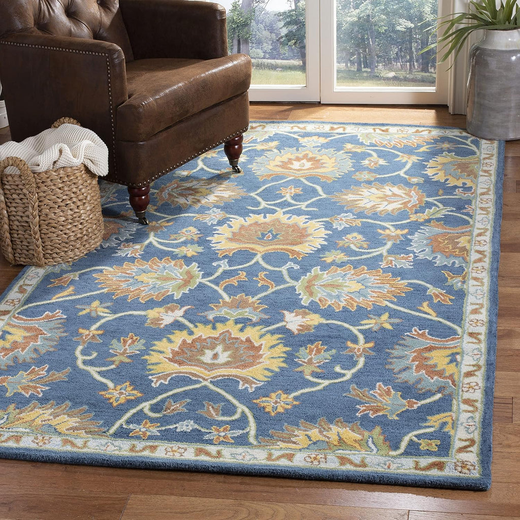 Heritage Area Rug - 9' x 12', Navy, Handmade Traditional Oriental Wool
