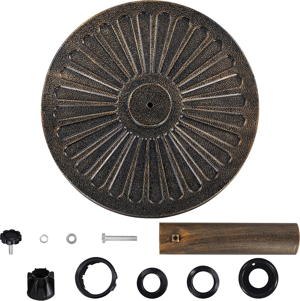 18'' 30lbs Umbrella Base Outdoor Living Round Antiqued Umbrella Stand Heavy Duty Market Patio Umbrella Base