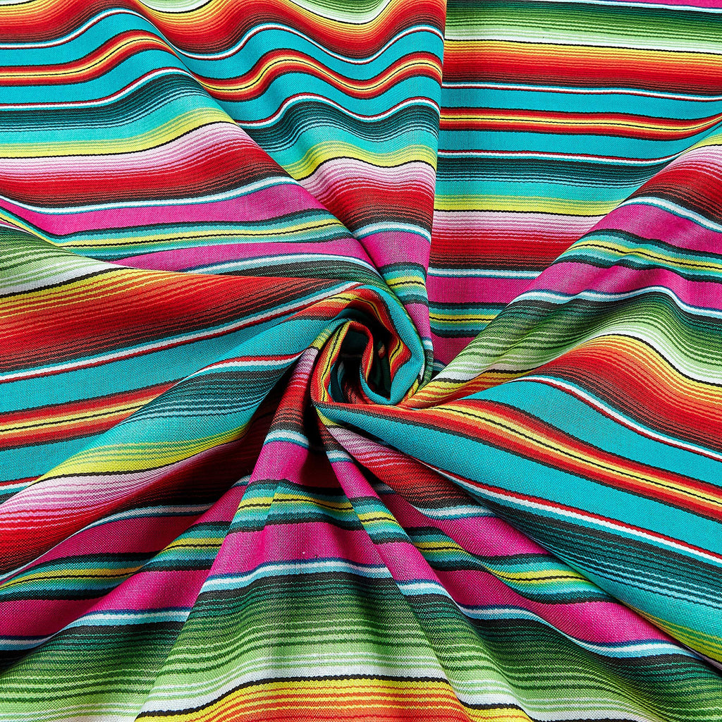 Fiesta Serape Stripe Fuschia, Fabric by the Yard